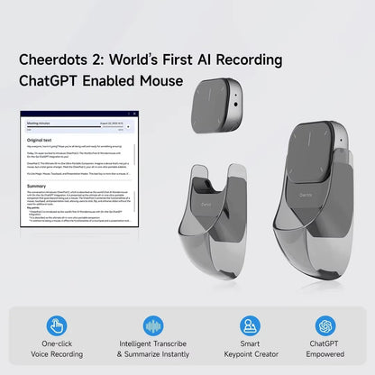 New Detachable Laser Pointer AI Smart Bluetooth Mouse Wireless Touchpad Presenter Remote Voice Recording Deepseek Business Mouse