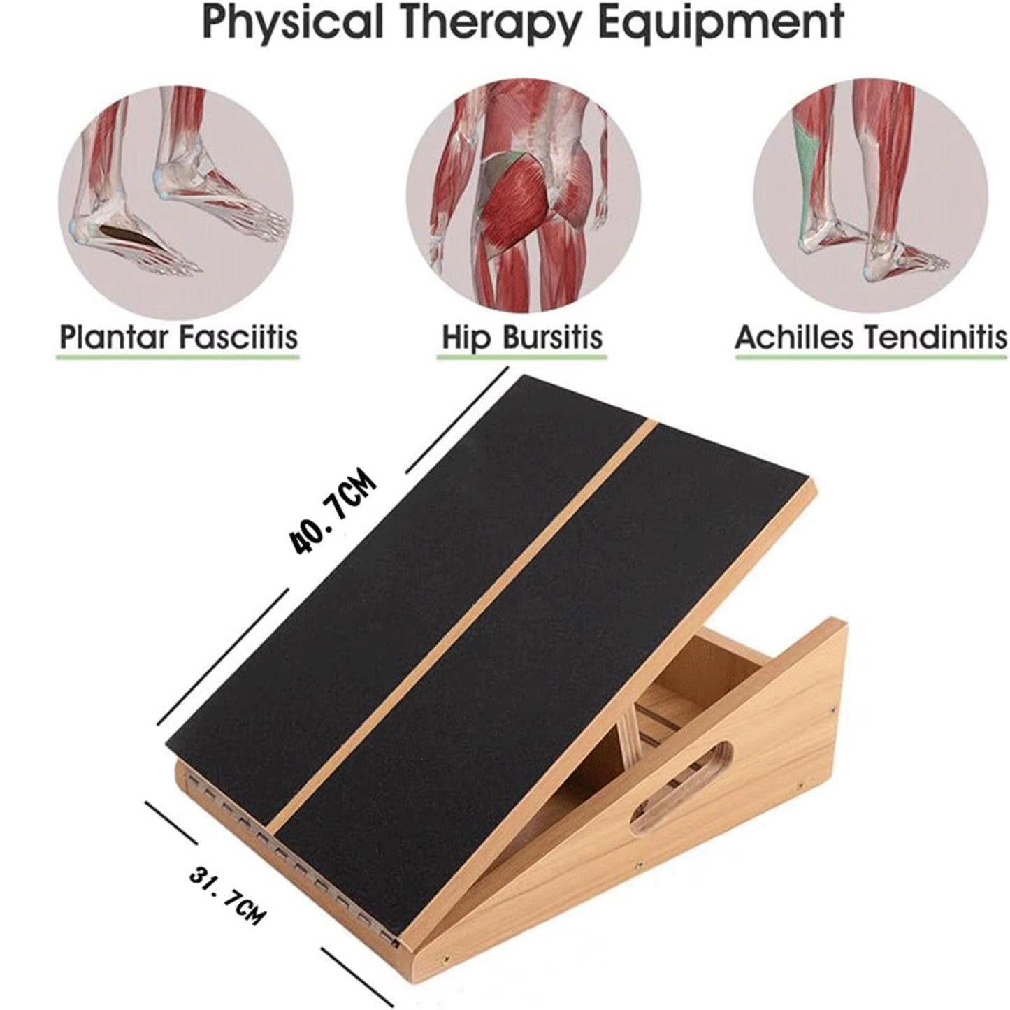 Slant Board Calf Stretcher Sports Wood Sturdy Portable Fitness Foldable anti Slip Surface Workout Yoga Gift Foot Incline Board