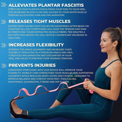 Stretching Strap Hamstring Stretcher - Stretching Equipment, Stretching Bands, Foot Stretcher, Calf Stretcher, Leg Stretcher, Ankle Stretcher Stretch Band, Ligament Stretching Belt, Stretch Strap